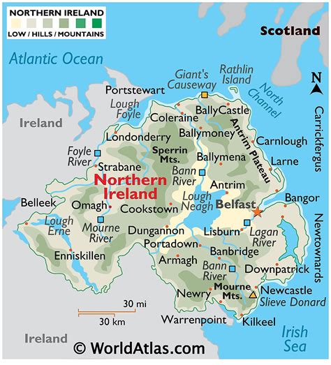 ireland northern ireland map.
